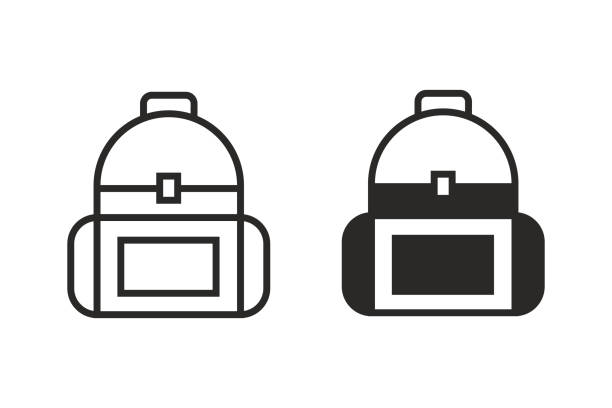 Backpack icon Backpack icon satchel bag stock illustrations