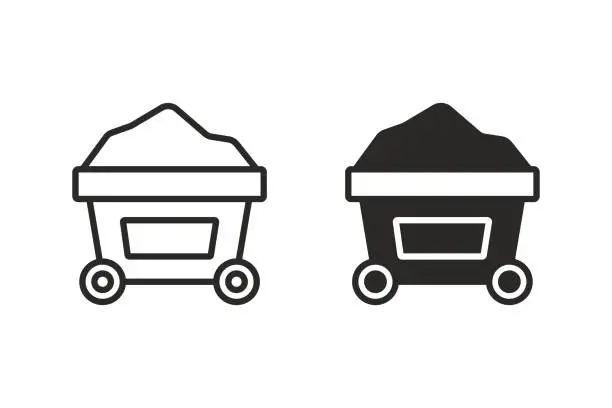 Vector illustration of Mine Cart Icon