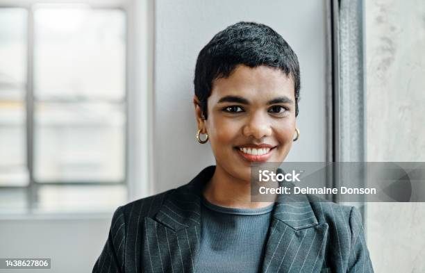 Portrait Smile And Happy Interior Designer With Motivation Vision Or Ideas For Real Estate Staging And Indian Property Decor Woman Creative Worker And Employee With Building Marketing Innovation Stock Photo - Download Image Now