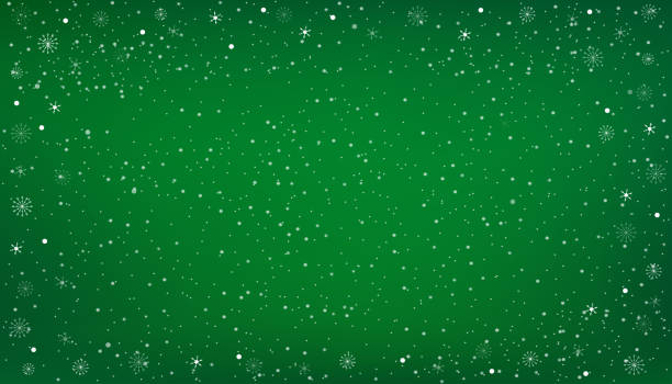 istock Chritmas banner with Snow falling on green background.Vector abstract Winter landscape scene  with snowflakes on frame border,cold weather effectof and snowfall texture decoration, New Year backdrop 1438628821