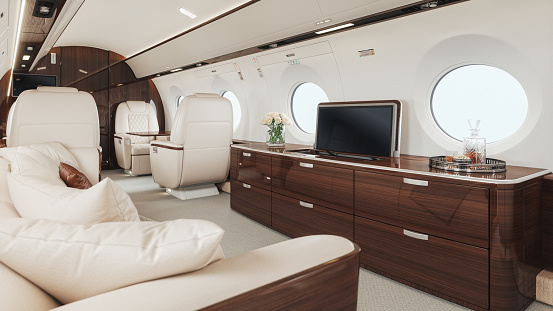 Interior del jet privado vacío photo