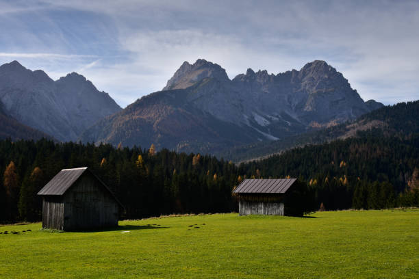 istock Autumn season in Dolomites mountains,  Sappada, Italy 1438632676