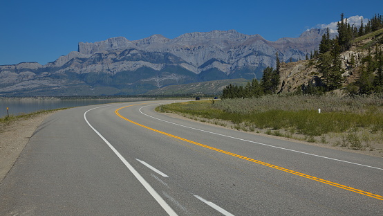 Mountains at Yellowhead Highway in Jasper National Park,Alberta,Canada,North America