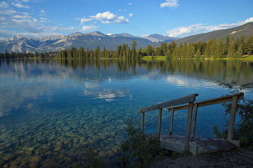 View of Beauvert Lake at Jasper,Alberta,Canada,North America