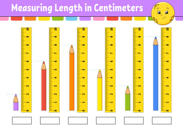 Measuring Length In Centimeter With Ruler Education Developing Worksheet  Game For Kids Color Activity Page Puzzle For Children Cute Character Vector  Illustration Cartoon Style Stock Illustration - Download Image Now - iStock