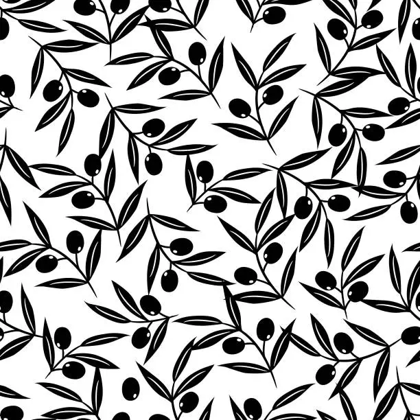 Vector illustration of Olive seamless pattern .