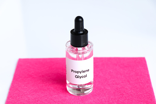propylene glycol in a bottle, chemical ingredient in beauty product, skin care products