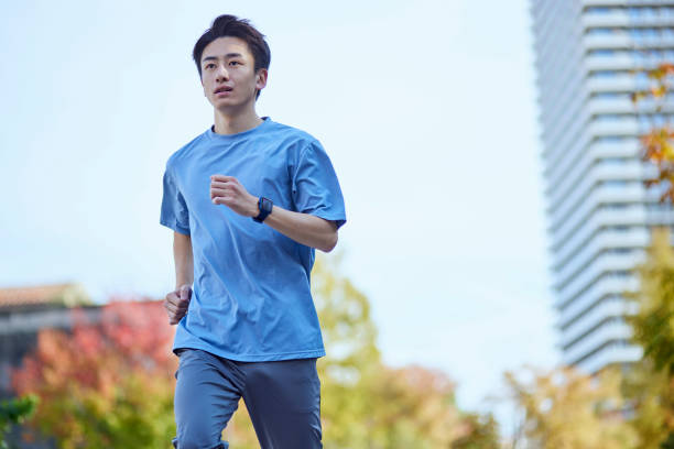 istock Young Japanese man wearing sportswear 1438642834