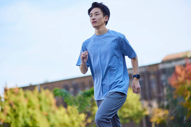 istock Young Japanese man wearing sportswear 1438642842