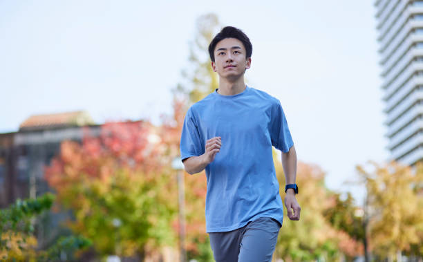 istock Young Japanese man wearing sportswear 1438642844