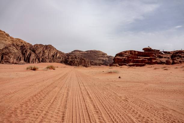 istock Cliffs and caves on a desert full of dry grass under a cloudy sky during daytime 1438647256
