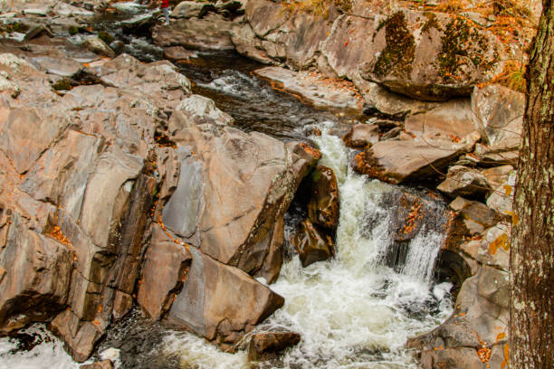 White Mountains, New Hampshire the gorge waterfall in autumn