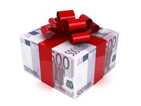 Euro money gift box finance wealth