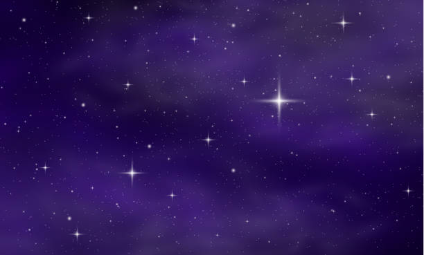 star bakground Night shining starry sky, blue space background with stars, space. beautiful night sky. moon dust stock illustrations
