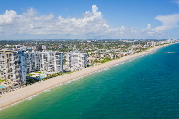 istock Drone Shot of beach in Miami 1438656052