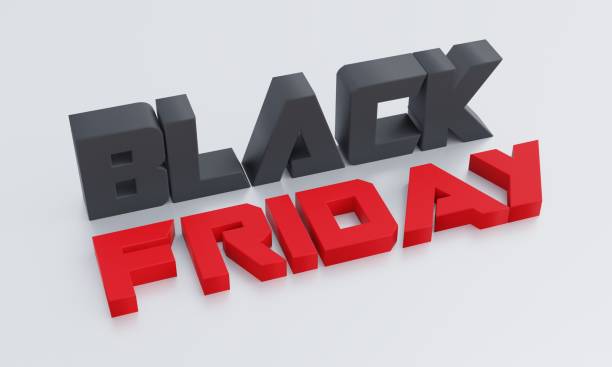 istock Black Friday 3D text banner or poster design isolate on background. Big Discount Sale Concept. 1438658054