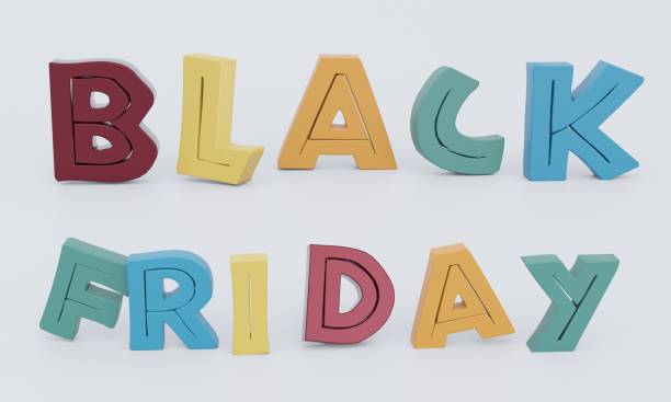 istock Black Friday 3D text banner or poster design isolate on background. Big Discount Sale Concept. 1438658153
