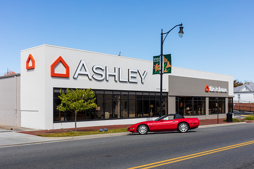 Wytheville, VA, USA-15 October 2022: Ashley Furniture Store on Main St.