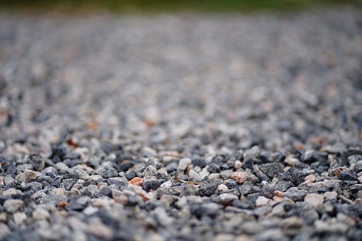 Close-up Many small and gray stones