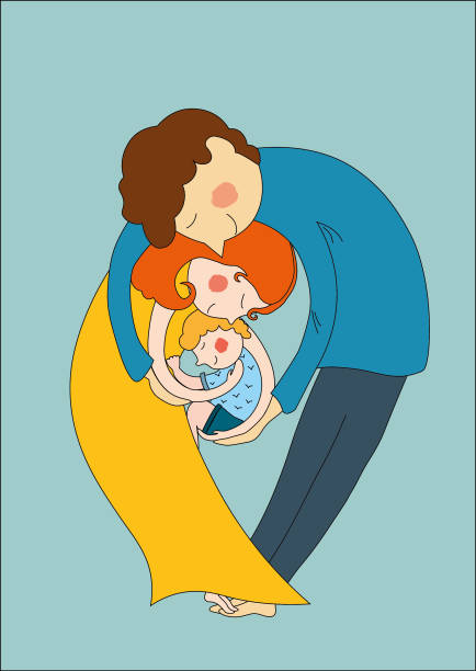 ilustrações de stock, clip art, desenhos animados e ícones de family - human pregnancy couple prenatal care heterosexual couple