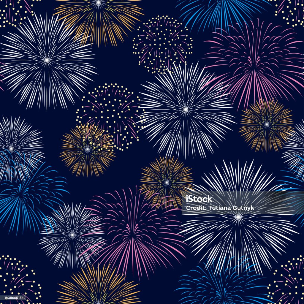 Firework Abstract Patterns Bright Multicolored Fireworks Seamless Pattern Abstract Background With ...