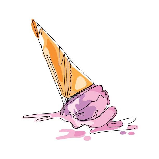 stockillustraties, clipart, cartoons en iconen met web - dropped ice cream