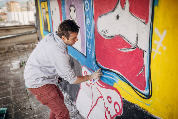 istock Male graffiti artist 1438672161