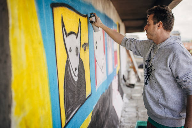 istock Male graffiti artist 1438672188