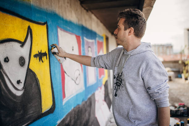 istock Male graffiti artist 1438672212