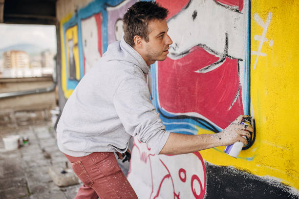 istock Male graffiti artist 1438672230