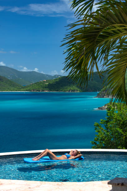 istock Woman at luxury villa 1438673285