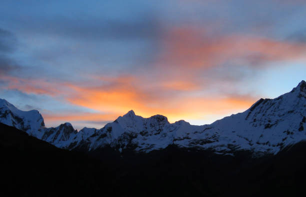 istock Sunset in the snow mountains. Annapurna Sanctuary Nepal. 1438673552
