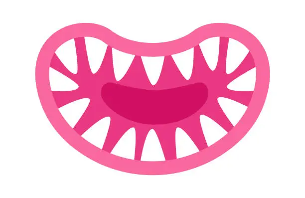 Vector illustration of Funny Cartoon Monster Mouth. Vector illustration