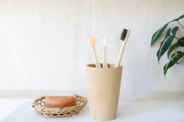 istock bamboo toothbrush and natural goat's milk soap 1438675791