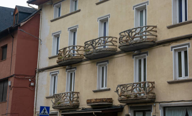 istock Decorative balconies in the house in the Les, Spain. 1438677213