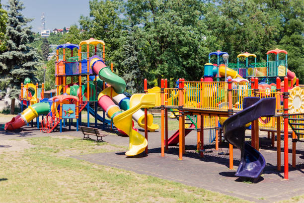 istock Kindergarten playground with colorful equipment 1438678507