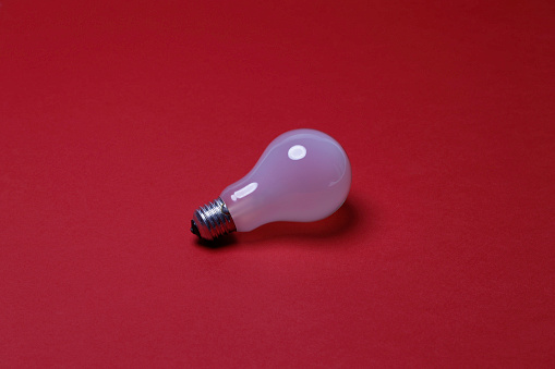 light bulb on the red background