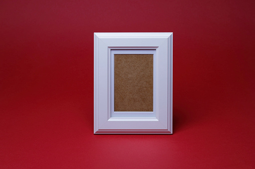 Red Plastic Picture Frame on a white background