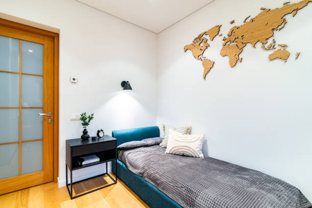 Modern looking teen room.