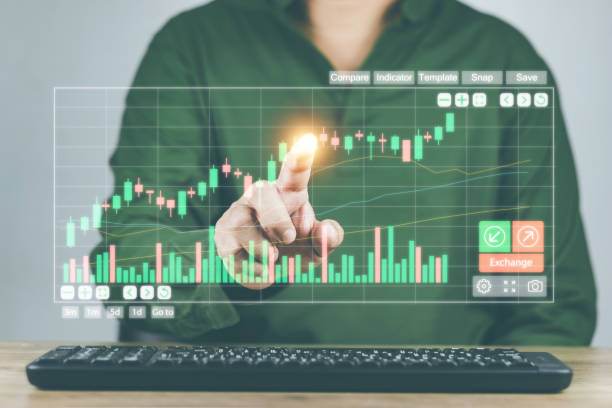 istock Concept Business Trade Stocks and Forex Online Business man Active notebook computer enter trade Stocks and Forex Online including financial planning, accounting and marketing 1438681751
