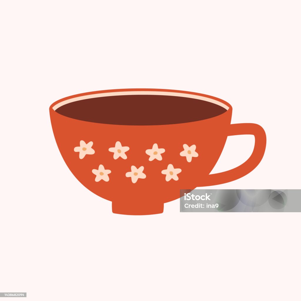 Tách Cà Phê Trà Cổ Điển Bị Cô Lập Trên Nền Trắng Biểu Tượng Teacup ...