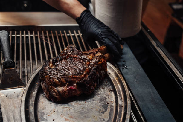 istock Grilled beef of excellent quality in a fancy restaurant 1438683330