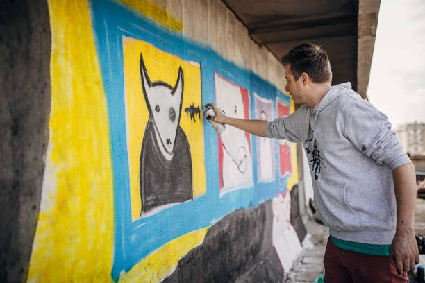 istock Male graffiti artist 1438684381