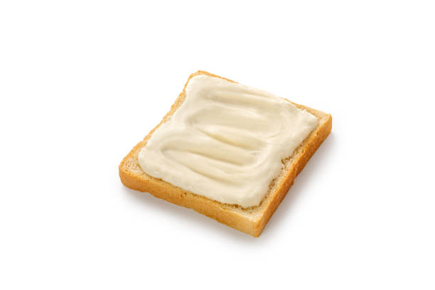 Slice of bread with melted cheese. Toast, snack, appetizer, sandwich isolated on white background with clipping path, cut out.