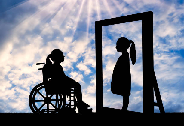 istock A disabled girl and her healthy reflection in the mirror 1438690940