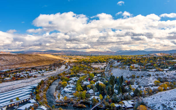 istock Reno Nevada landscape with the Truckee River during autumn. 1438691958