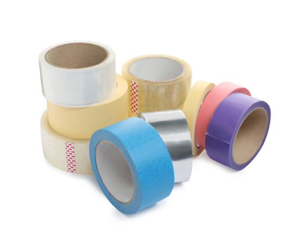 istock Many different rolls of adhesive tape on white background 1438694145