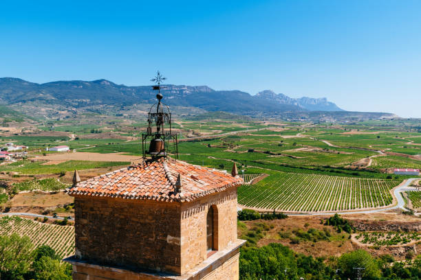 view of san vicente de la sonsierra, la rioja - sonsierra fotografías e imágenes de stock