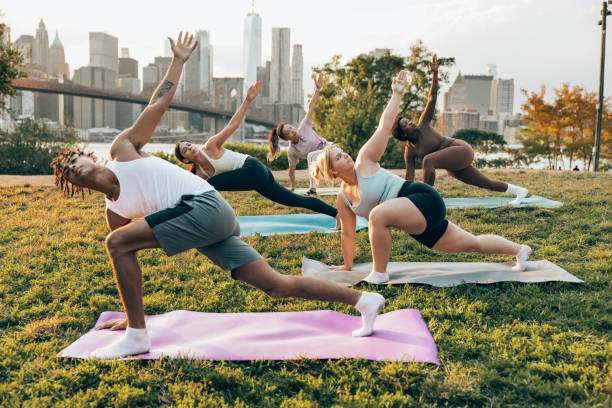 istock Yoga outdoor class in New York 1438698662
