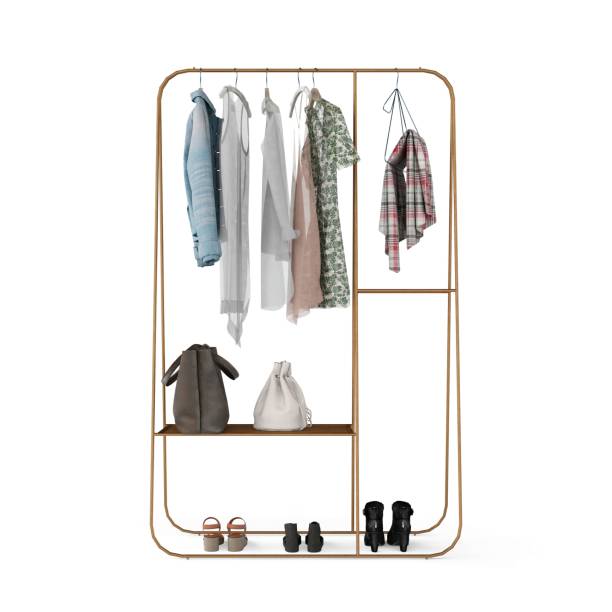 istock Minimalistic closet with female clothes 1438701013